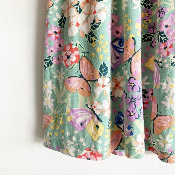 H&M Girls 5T 6 Dress Floral Butterfly Print Sleeveless 5 Girl Summer Spring - Picture 5 of 6